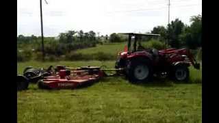 Massey MF5445 Tractor with Bushhog 2615 Batwing cutter [upl. by Eellek]