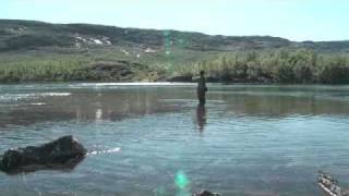 Fly Fishing for arctic char in Miekak Lappland 2010 del 1 [upl. by Weinstock202]