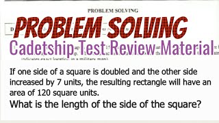 Cadetship Review Material What is the length of the side of the square [upl. by Yenar]