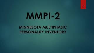 MMPI 2 [upl. by Let]