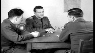 German Colonel Otto Skorzeny interrogated by a US Army captain in Germany discusHD Stock Footage [upl. by Varian]