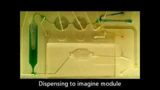 ALine Inc Demonstration Microfluidic metering mixing debubbling and dispensing M2D2 [upl. by Yrag]