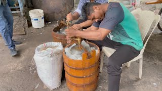 OldFashioned Hand Churned Ice Cream Making  Indian Street Food [upl. by Bayard]