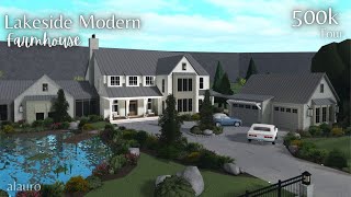 Lakeside Modern Farmhouse  Bloxburg House Tour [upl. by Nyluqcaj]