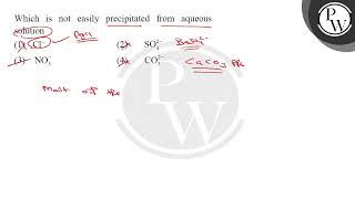 Which is not easily precipitated from aqueous solution [upl. by Stiegler948]