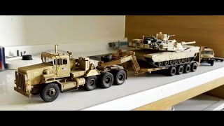 135 M747ampM911 Heavy Equipment Semitrailer with M1A2  trumpeter [upl. by Imray]