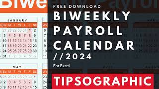 FREE Biweekly Payroll Calendar Excel  2024 [upl. by Oinotna694]