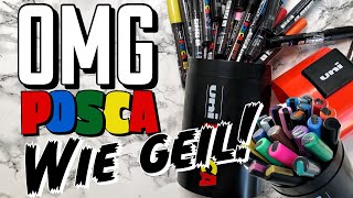 ICH BEMALE ALLES  POSCA MARKER IM TEST  REVIEW amp UNBOXING [upl. by Ycnaffit576]