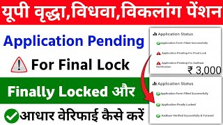 यूपी वृद्धा विधवाविकलांग पेंशन एप्लिकेशन पेंडिंग 2024  UP Pension Form Finally Locked Kaise Kare [upl. by Lundquist]