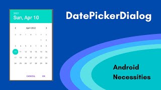 Android Date Picker Dialog  Kotlin 2022 [upl. by Annoynek805]