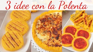 3 IDEE CON LA POLENTA  RICETTE FACILI E VELOCI per Focaccine Filanti Quiche Pizzette e Stick [upl. by Adda]