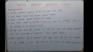 Minto Morley Reforms 1909Minto Morley reforms in Urdu [upl. by Shue]