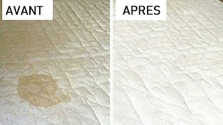 Nettoyage du matelas  6 astuces incroyables simples et hyper efficaces [upl. by Ahsinal]