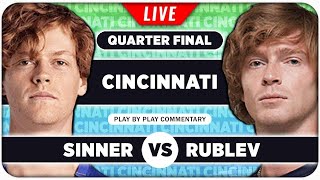 SINNER vs RUBLEV • ATP Cincinnati 2024 QF • LIVE Tennis Play by Play Stream [upl. by Wenoa55]