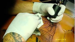 Tribal chest piece tattoo filmed on location at Immortal Ink [upl. by Savvas615]