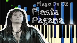 Mägo de Oz  FIESTA PAGANA  Piano Tutorial FÁCIL Synthesia [upl. by Ylerebmik]