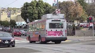 Trolleybuses TracklessTrolleys in San Francisco 2018 [upl. by Kieger987]