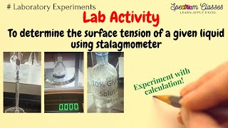 To determine surface tension of given sample using Stalagmometer  10 glycerin solution BTech BSc [upl. by Hirz]