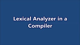 Lexical Analyzer in a Compiler│Compiler Design│Part 4│Learn CSE Malayalam [upl. by Esirahs]