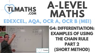 ALevel Maths G403 Differentiation Examples of using the Chain Rule Part 2 short method [upl. by Corvese265]