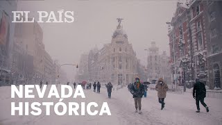 La NIEVE que ha dejado la borrasca FILOMENA en Madrid [upl. by Haram]