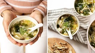 Vegan Miso Soup Recipe  Easy  GutHealthy [upl. by Stralka328]