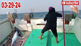 032924 catch king mackerel or tanigue using fake bait in Taiwan fishing kingmackerel [upl. by Adnalay]