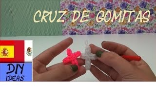 CÓMO HACER CRUZ DE GOMITAS  SIN TELAR  TUTORIAL EN ESPAÑOL  DIY [upl. by Ainesey]