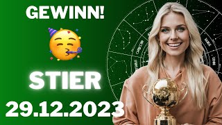 STIER ♉️😊 ES KOMMT❗DER GRÖSSTE GEWINN DEINES LEBENS 🍀🎁 Horoskop  29Dezember 2023 stier tarot [upl. by Oisinoid]