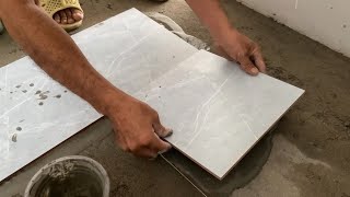 Construction Techniques for Bathroom Floor Tiling with Ceramic Tiles [upl. by Ormsby]