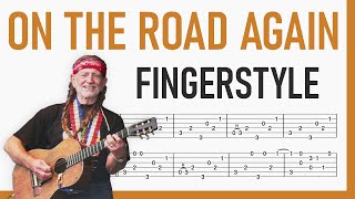 On the Road Again  Willie Nelson  TAB Fingerstyle for Guitar [upl. by Nimajnab]