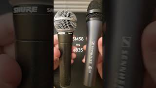 Shure SM58 vs Sennheiser e835 [upl. by Ahsini]