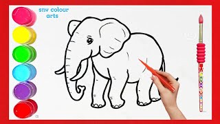 Easy Elephant Drawing Idea for Kids and Beginners  How to Draw a Elephant Very Easy [upl. by Sac248]