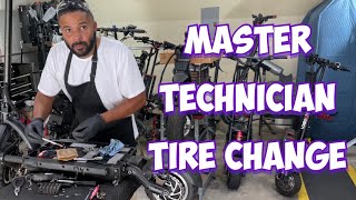 ELECTRIC SCOOTER TIRE CHANGE Dualtron Ultra Pro and most split rim tires [upl. by Notsek490]