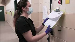 Shelter Medicine ASPCA Spot Cleaning a Dog Kennel [upl. by Ardnaek]