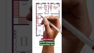 42 x46 modern house Plan  1950 sqft  42 x46 HOUSE DESIGN II 42 x46 GHAR KA DESIGN short [upl. by Mears585]