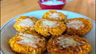 🟠 quick amp easy Crispy Sweet Potato Fritters  Vegan [upl. by Hadik60]