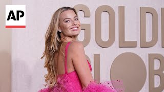 Golden Globes 2024 fashion Margot Robbie Timothée Chalamet Selena Gomez and more [upl. by Lertnek]