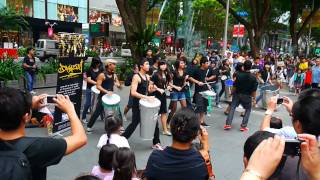 Singapore  Orchard Road Drumming 20110618m2ts [upl. by Oidale]