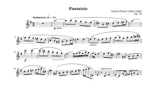 Gabriel Fauré  Fantaisie Op 79 ♩42 amp ♩134124 Moderate Flute amp Piano midi with metronome [upl. by Martelle861]