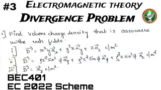 3 Divergence 1 Problem Explained Module 2 4th Sem ECE 2022 Scheme VTU BEC401 [upl. by Ulrick462]