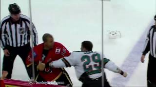 Ryane Clowe vs Jarome Iginla Mar 19 2010 [upl. by Shore]