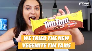 We tried the limitededition VEGEMITE Tim Tams  Yahoo Australia [upl. by Rodrigo]