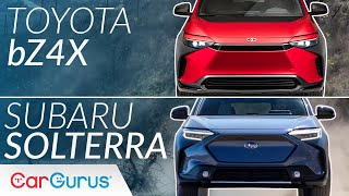 Toyota and Subarus new EVs  2023 bZ4X amp Solterra Preview [upl. by Niwde]