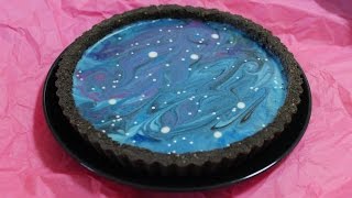 No Bake Galaxy Cheesecake Tarte Easy Recipe ギャラクシーマーブルチーズケーキタルト 簡単 レシピ [upl. by Anaujit]