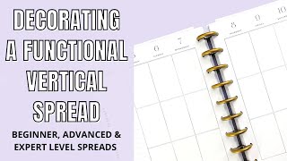 HOW TO DECORATE A FUNCTIONAL VERTICAL SPREAD  PLANNER TIPS  CLASSIC VERTICAL HAPPY PLANNER [upl. by Eugenides]