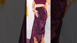 Velvet saree ki dhoti style pahne aisesareedrapingguide fashion drapingstyle [upl. by Heim]