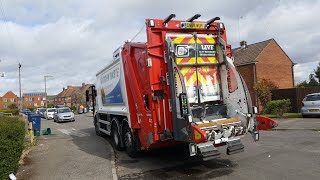 Waverley borough council Biffa mercedes Olympus econic emptying blue recycling bins [upl. by Rossen450]