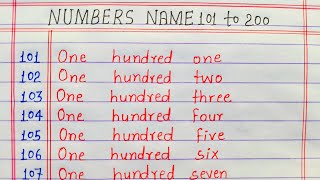 Numbers in words 101 to 200 in English  101 to 200 numbers in words [upl. by Gary]