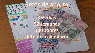 Retos de ahorro💲 365 días🤑 52 semanas📅 100 sobres💌 del calendario💰 [upl. by Gilbertine2]